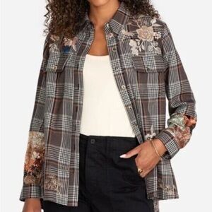 Johnny Was Women XS Freja Print Mix Plaid Shirt / Shacket